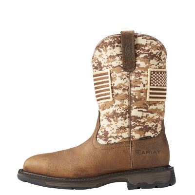 Ariat WorkHog Kahverengi / Camo Iş Ayakkabıları Erkek (41684-508)